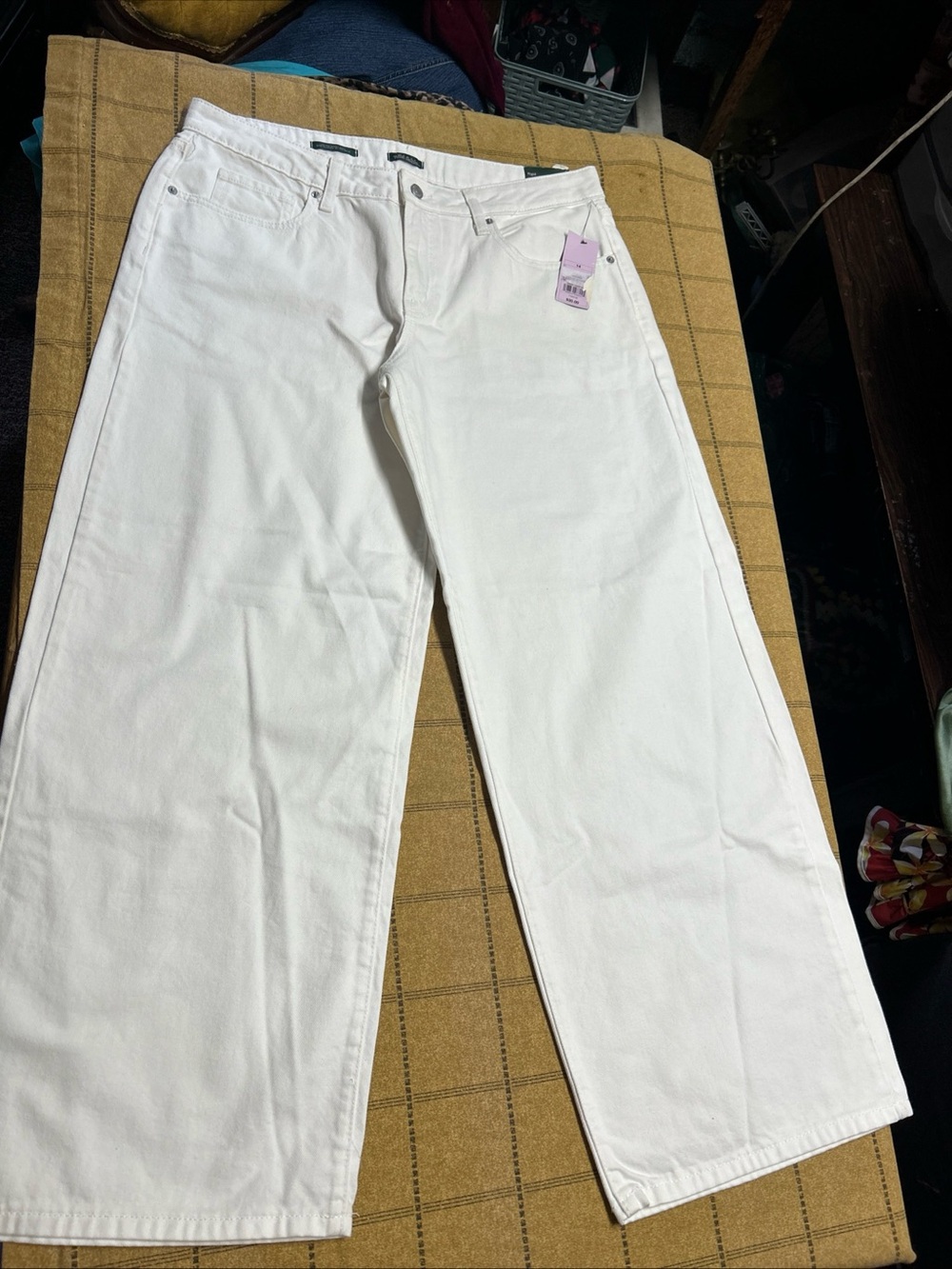 WIDE WIDE LEG W Fable Women’s Size 14 White Low Rise Baggy Wide Leg Jeans NWT 31